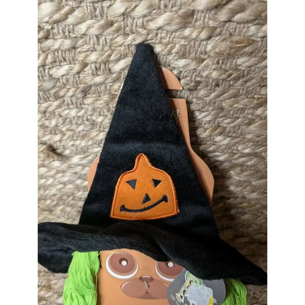 GoDog Witch Halloween Costume Dogs XS (Up To 12 lb) Hat & 4 Paw Scrunchies Bells